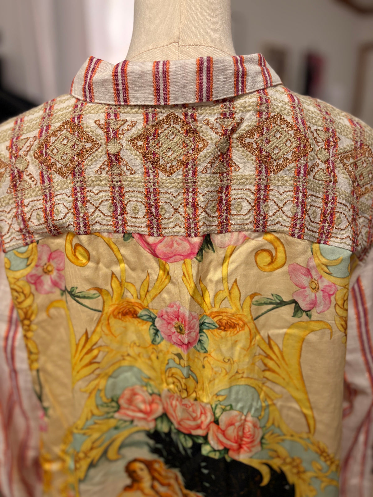 Striped Goddess Button Down by Aratta One Size Fits a Small to Large