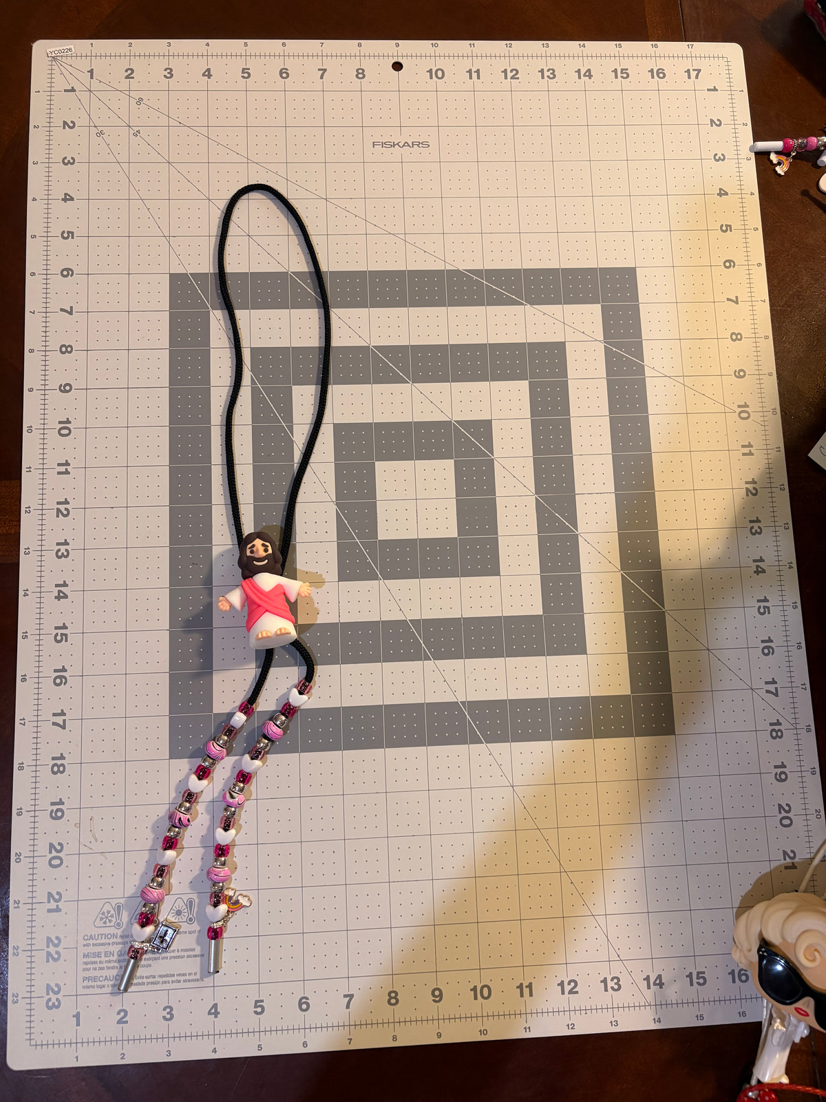 Hot Pink Jesus Handmade Bolo Necklace