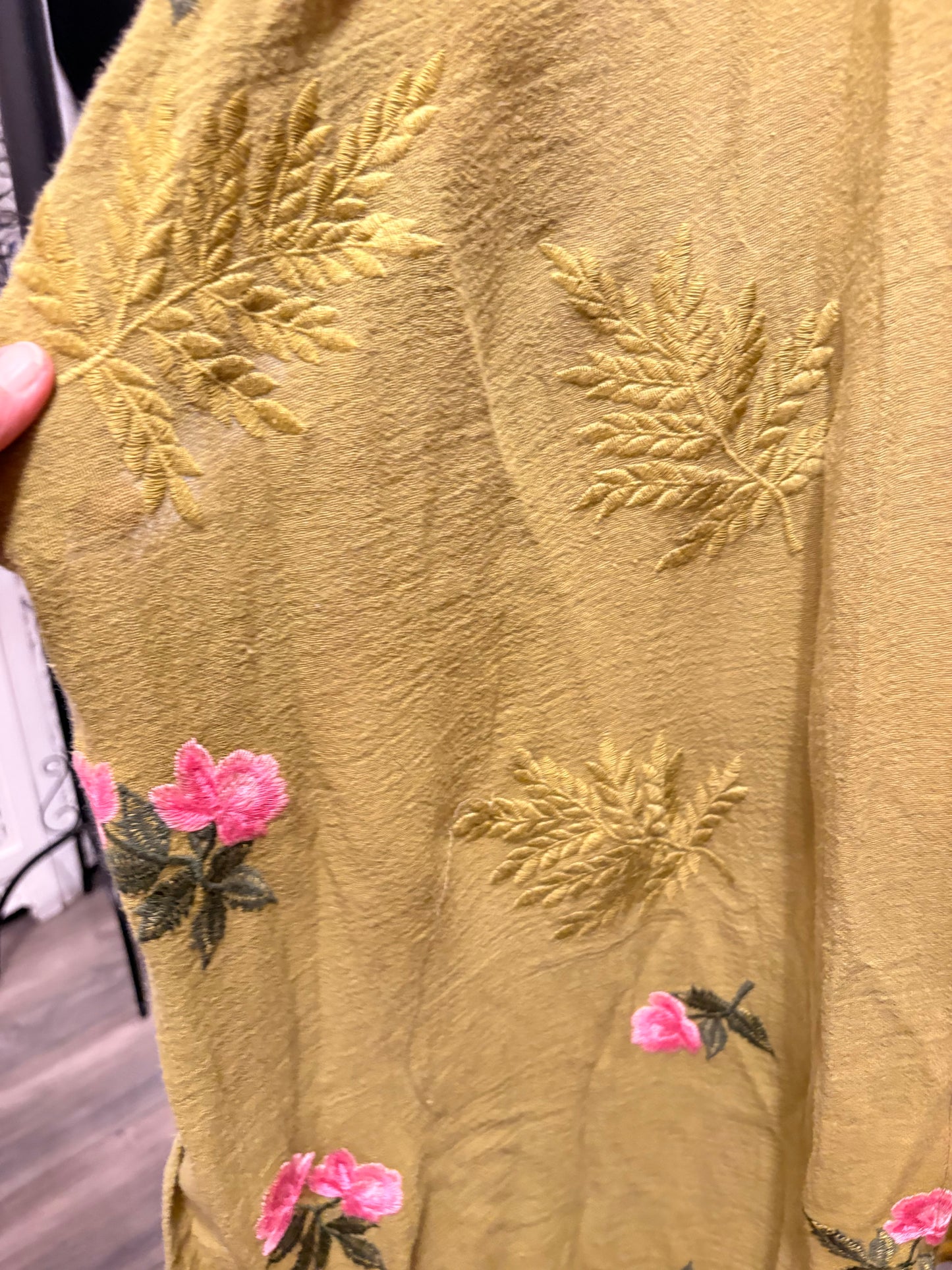 Riviera Hand Embroidered Kimono by Aratta One Size Fits a Small to 3X