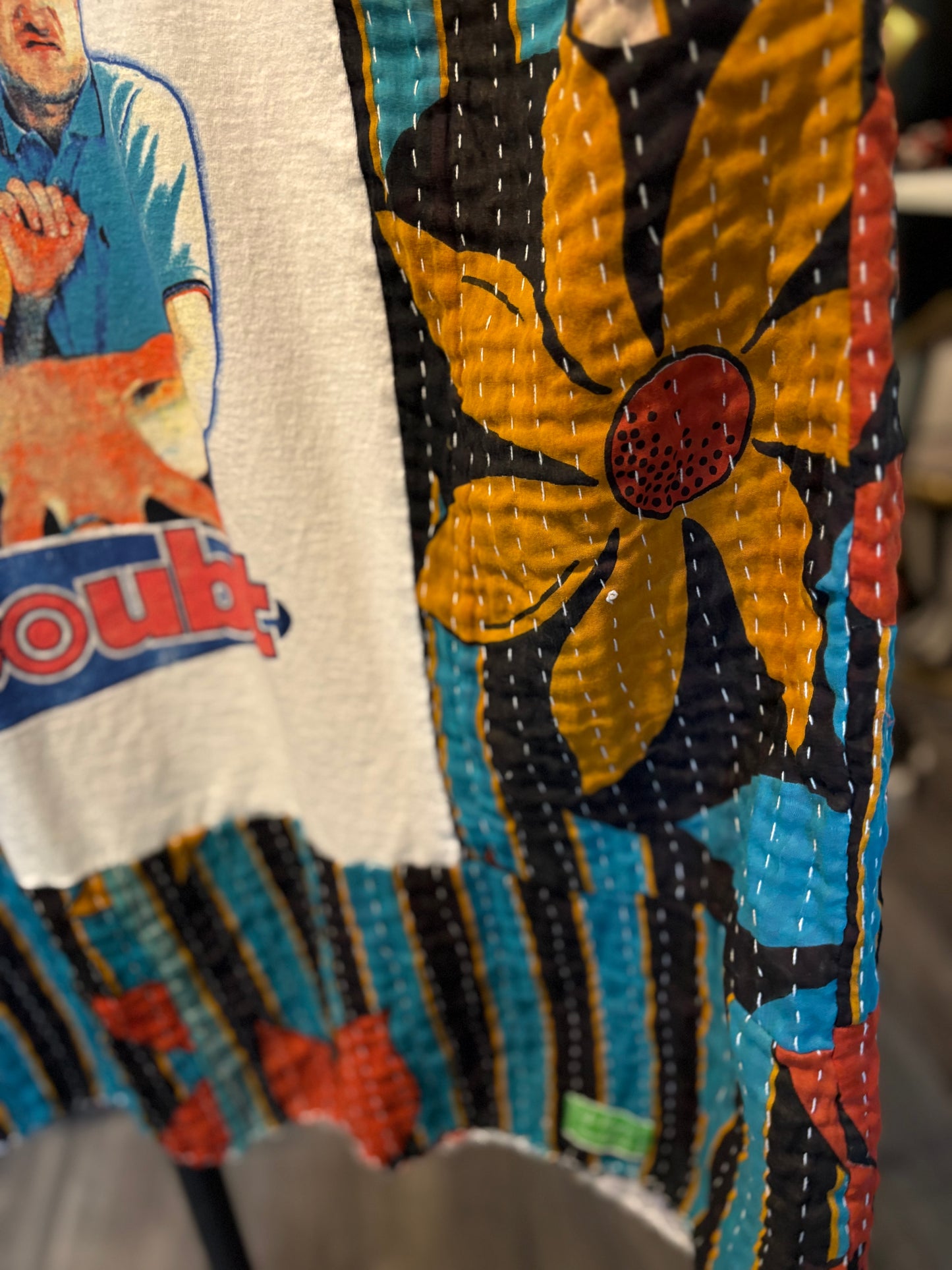 No Doubt Upcycled Kantha Dress Fits a Small to XXL Super Oversized