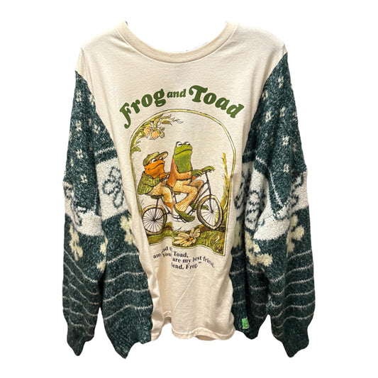 Frog and Toad Upcycled Drop Sleeve Sweater Tee One Size Fits a Large to 4X