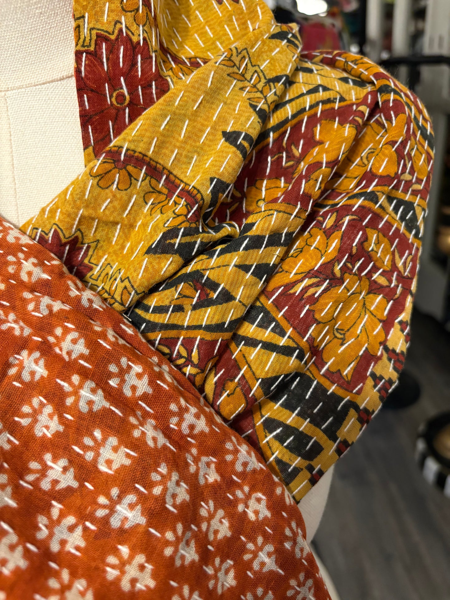 Mary Cotton Kantha Scarf