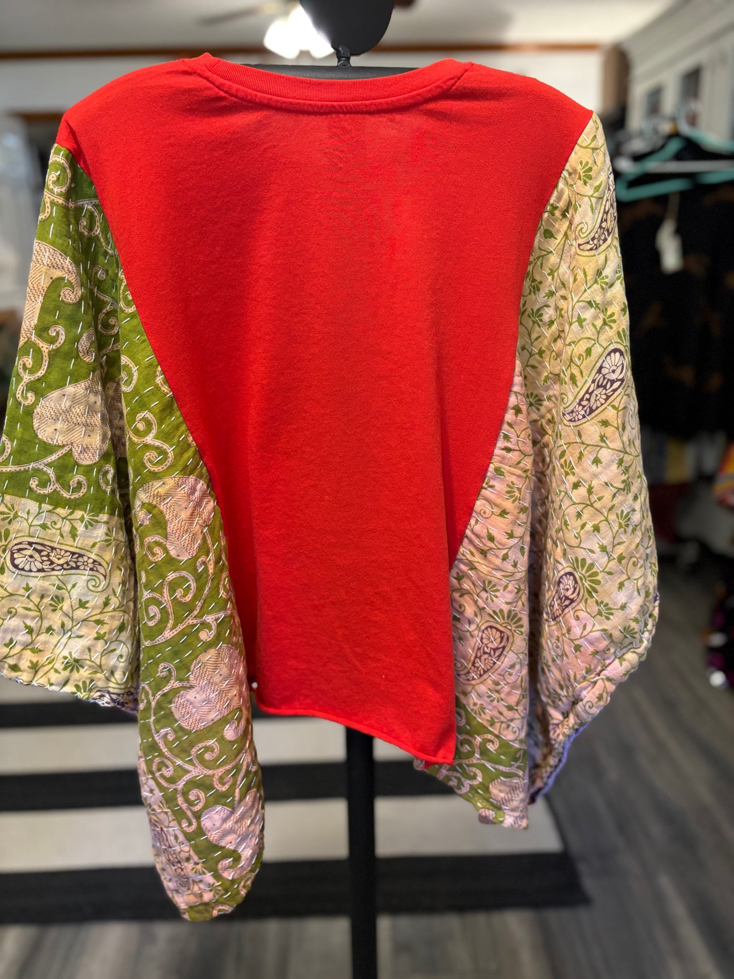 Jolly As I Get Vintage Kantha Poncho Tee Fits A Size Small to XL