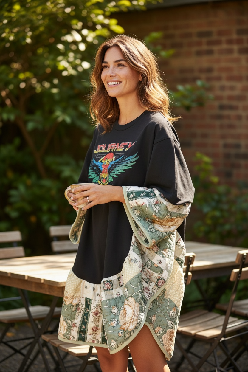 Journey Quilted Rock Angel Poncho One Size Fits a Large to 4X (12-24) SUPER Oversized