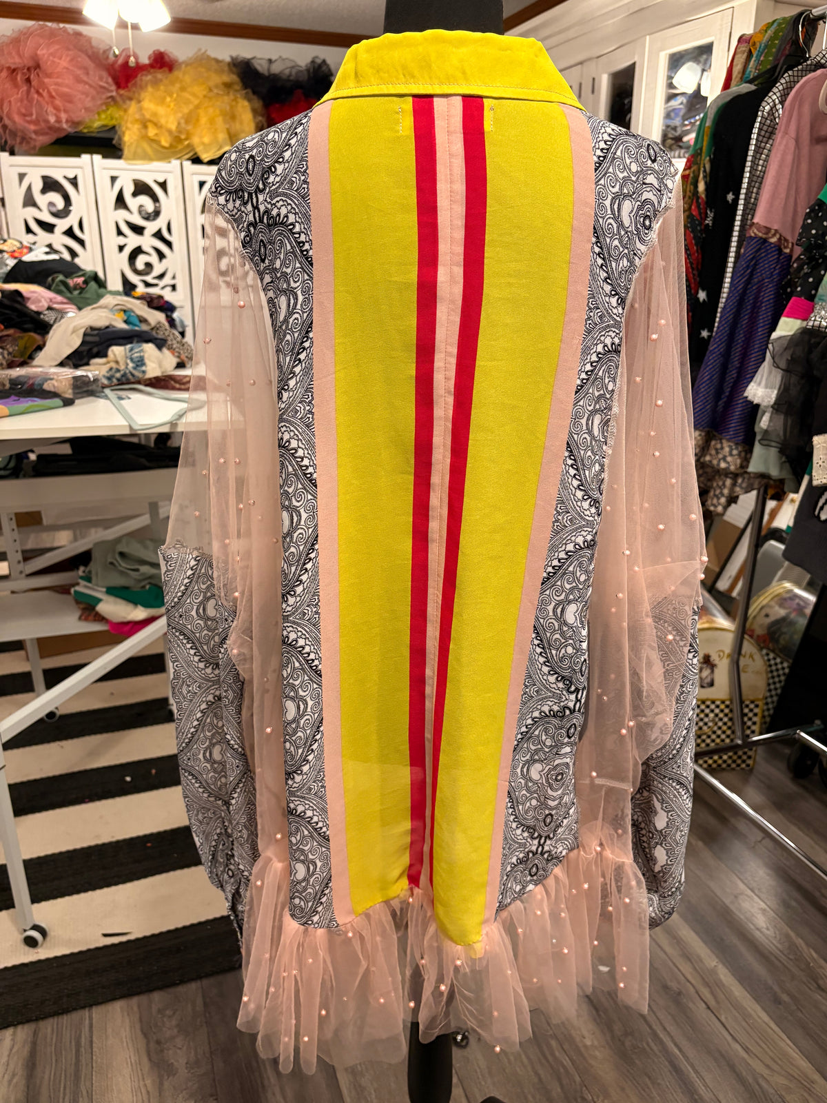 Pretty In pink Mesh and Pearl Tunic One Size fits a Small to 3X
