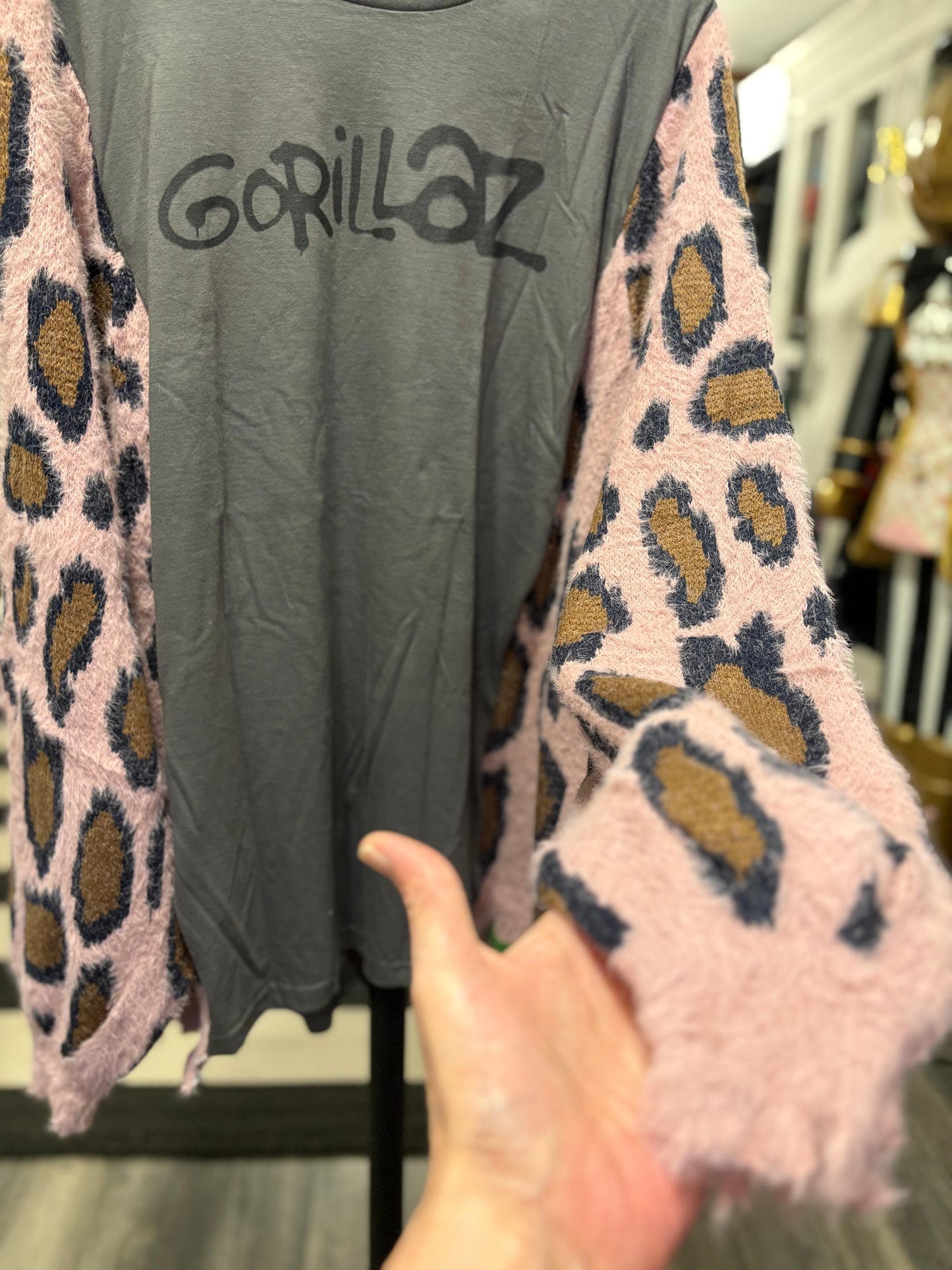 Gorillazzzz Upcycled Fuzzy Fur Sweater Tee One Size Fits A Small to XXL Oversized
