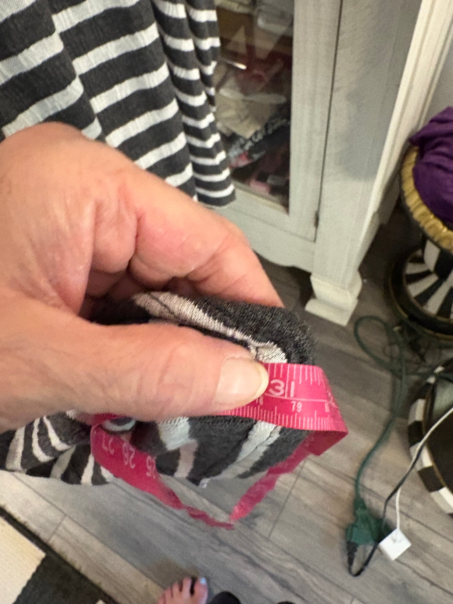 Easel Grey Stripe Knit Dolman Top