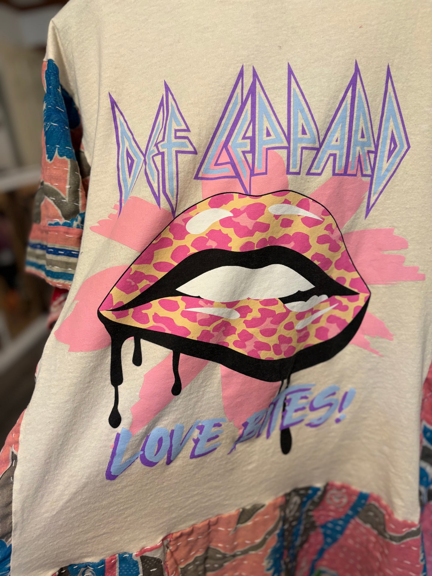 Def Leppard Upcycled Kantha Dress Fits a Small to XXL Super Oversized