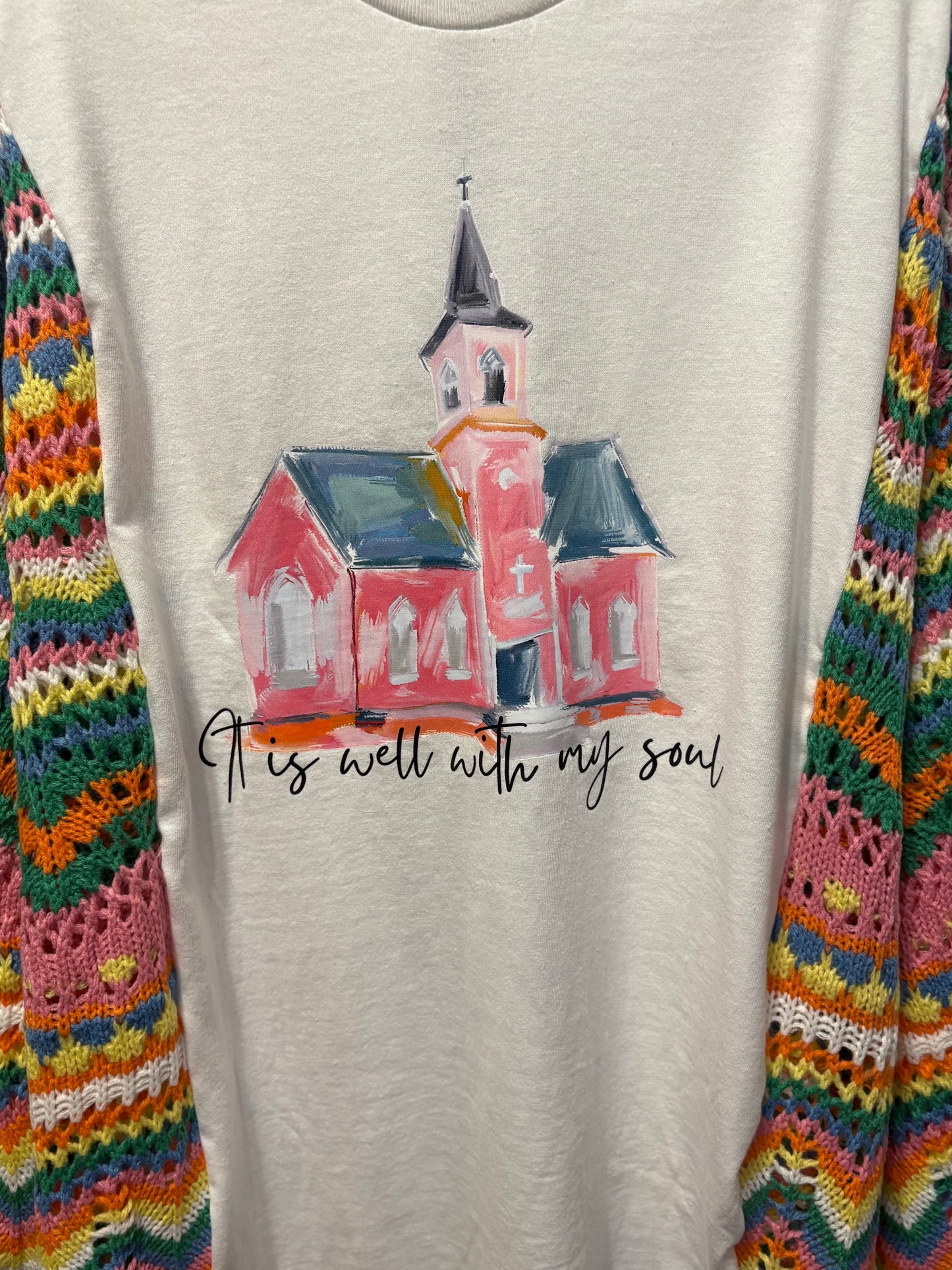 It Is Well Upcycled Drop Sleeve Sweater One Size Fits a Small to XXL