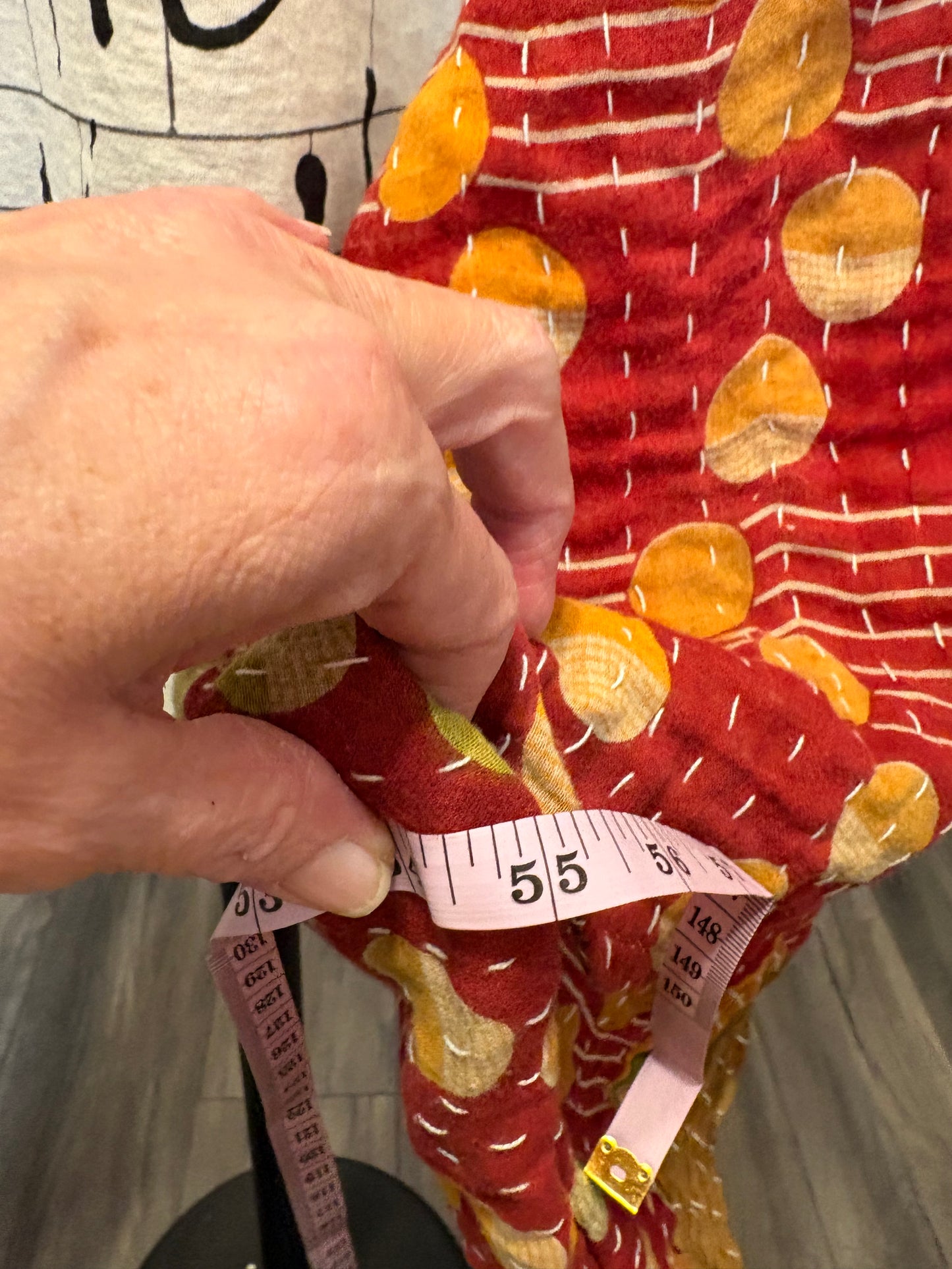 The Wall Upcycled Vintage Kantha Quilt Poncho Tee One Size Fits a Large to 3X