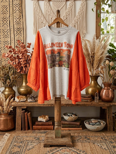 Halloween Town Upcycled Tee One Size Fits a Small to XXL