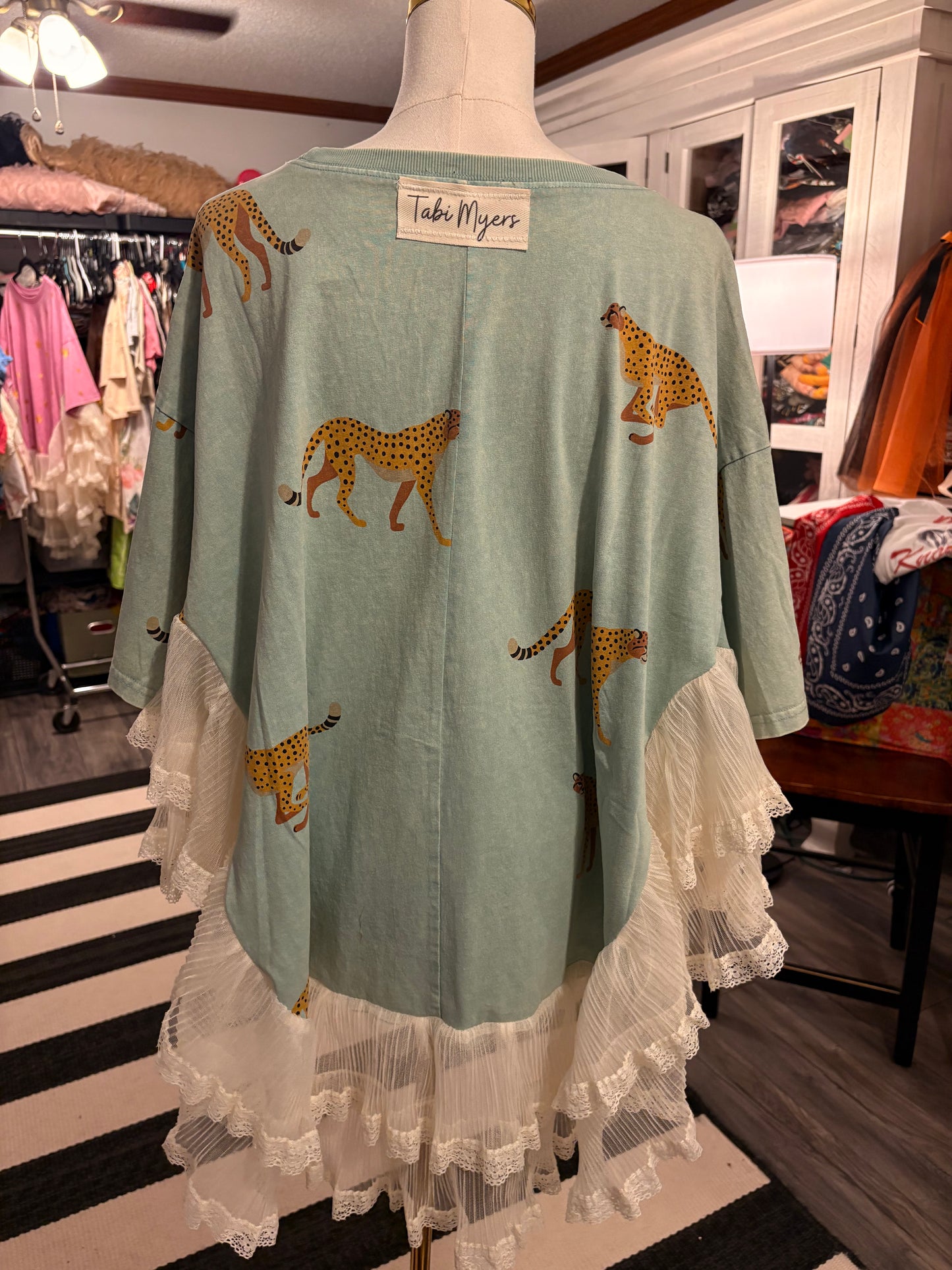 The Cheetah Angel Poncho One Size Fits a Large to 3X