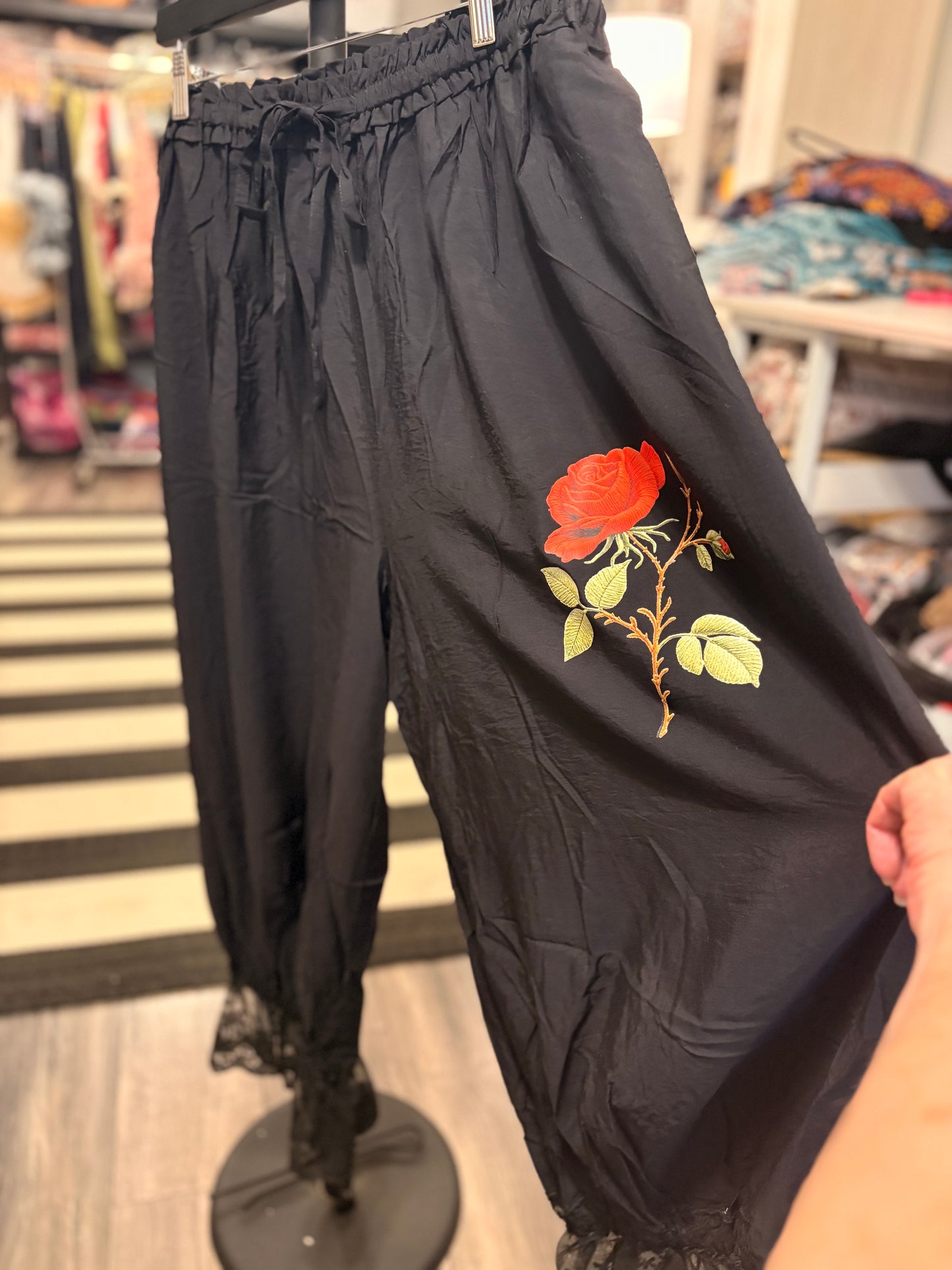 Black Rose Upcycled Bloomers OVERSIZED Fits An XL to 3X