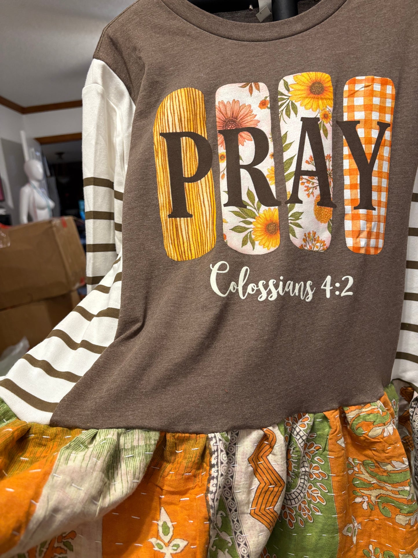 Pray Upcycled Vintage Kantha Doll Baby One Size Fits Most Size 6-16