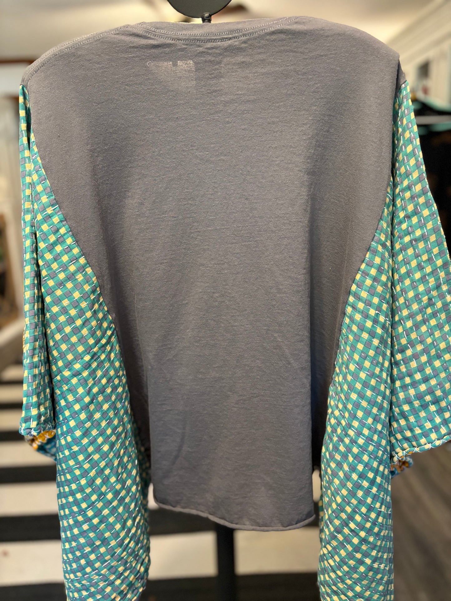 Dolly Upcycled Vintage Kantha Poncho Tee Fits A Size Small to XXL