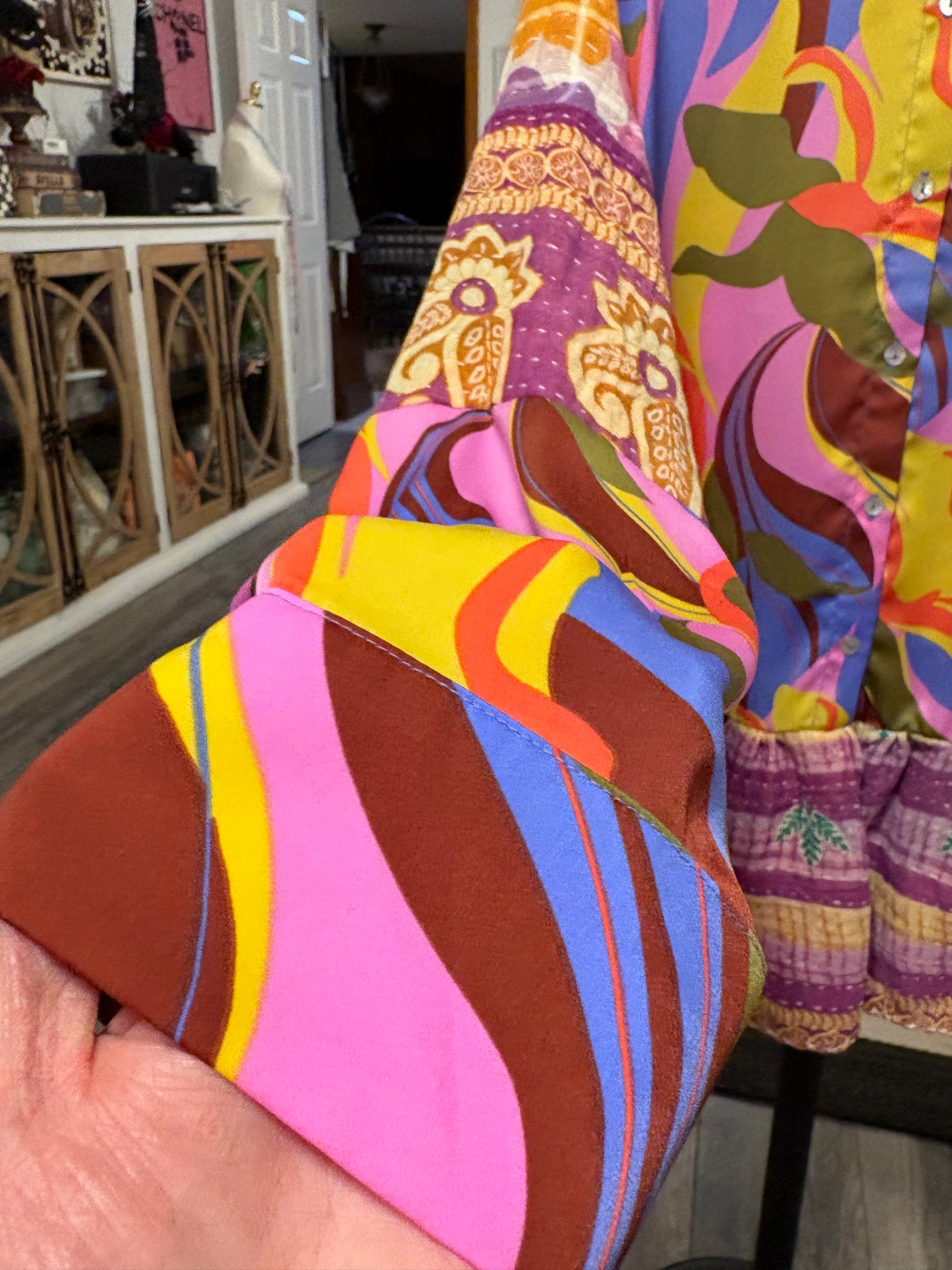 Groovy Upcycled Long Top One Size Fits a Large to 4X