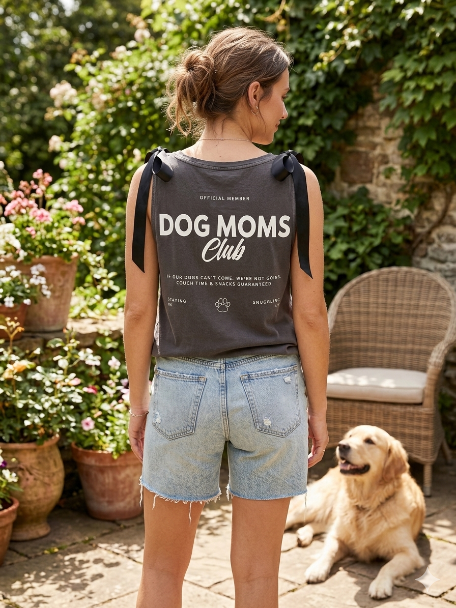 Dog Mom Upcycled Ribbon Tank One Size Fits Small to Large