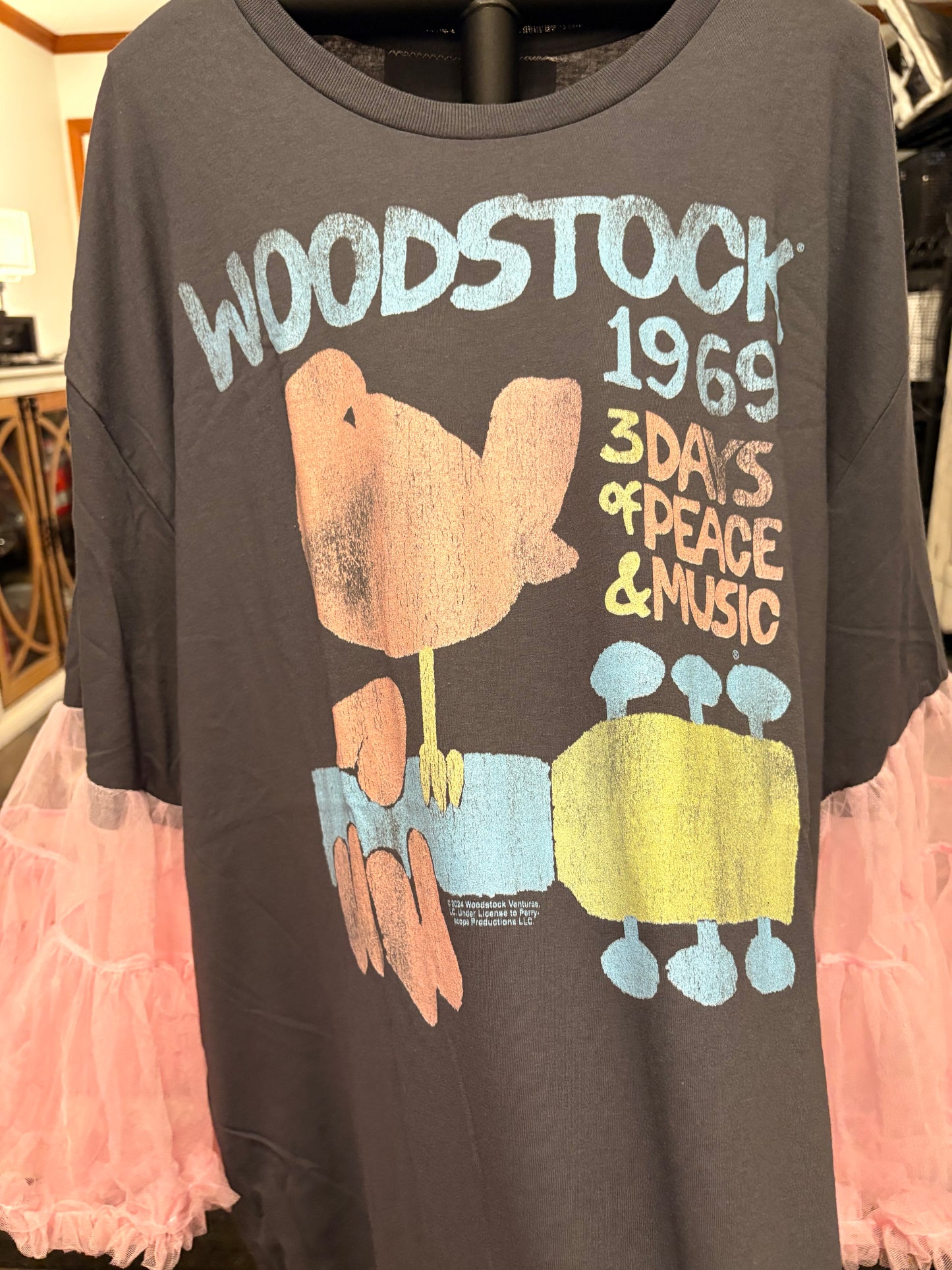 Pink Woodstock Rockstar Tee One Size Fits A Large to 3X