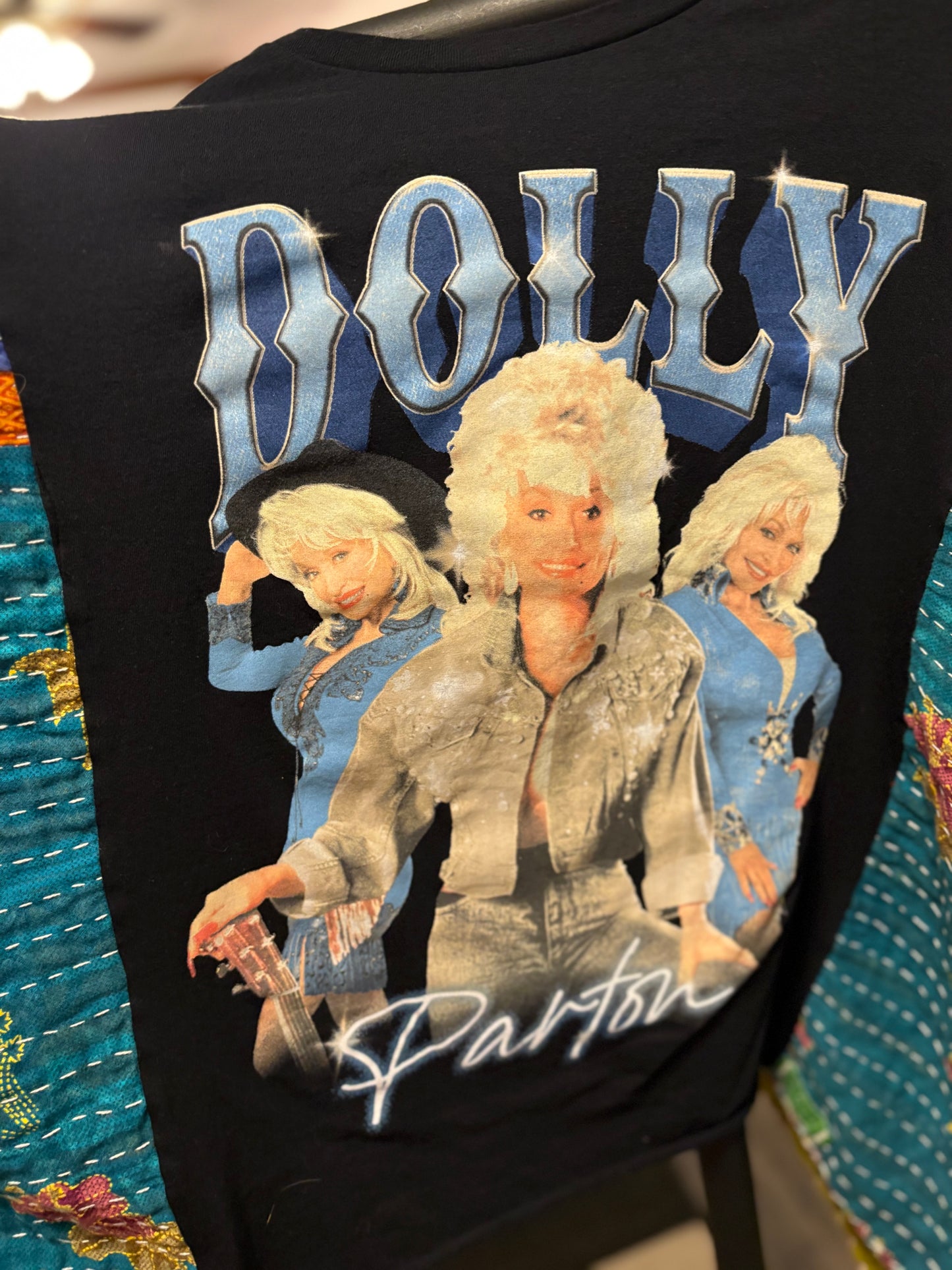 Dolly Upcycled Vintage Kantha Poncho Tee Fits A Size Small to XXL