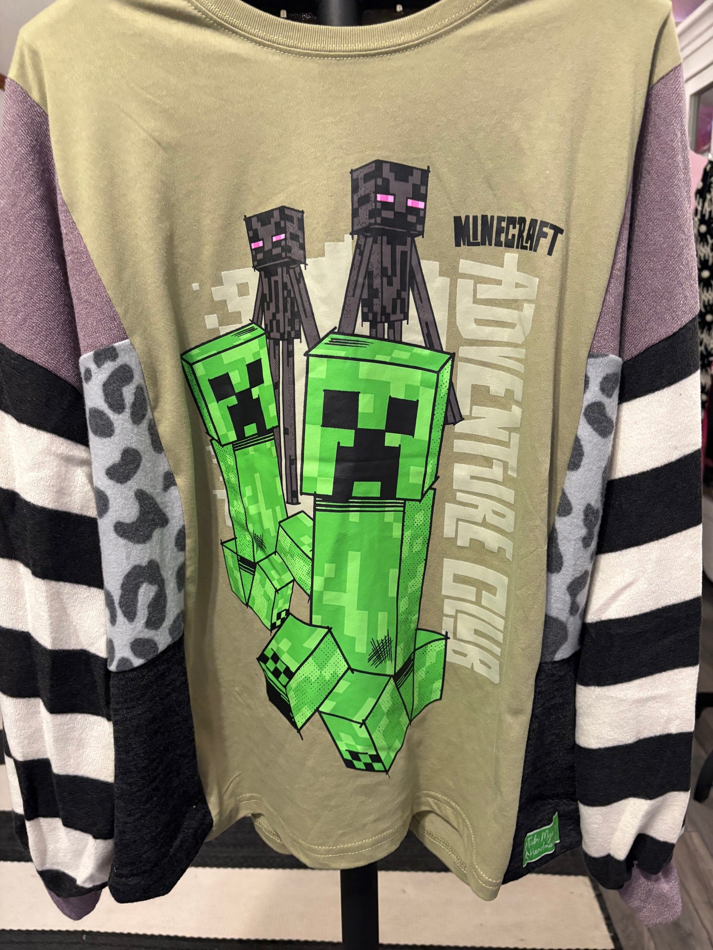 Minecraft Upcycled Sweatshirt One Size Fits a Size 6-16