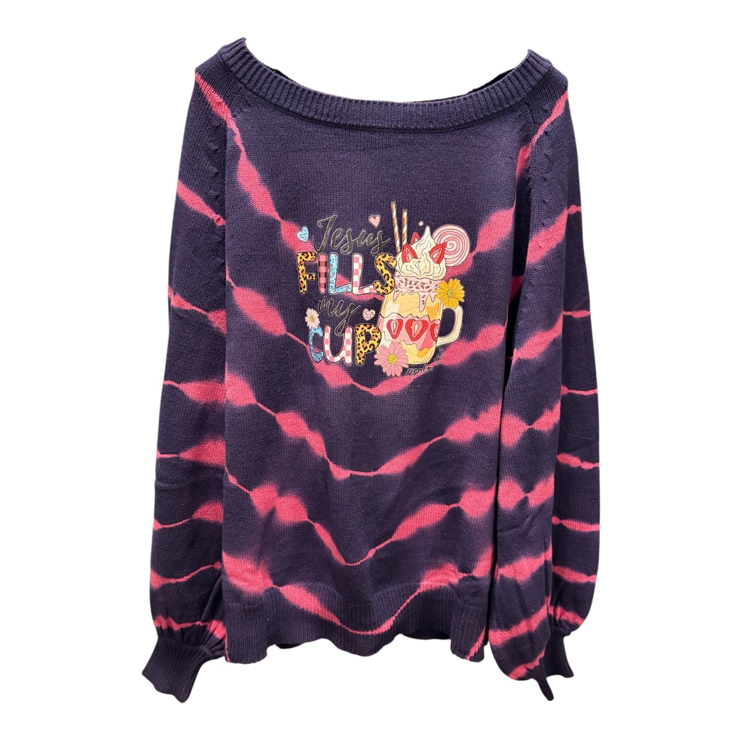 Jesus Fills My Cup Upcycled Oversized Sweater Fits Large/XL