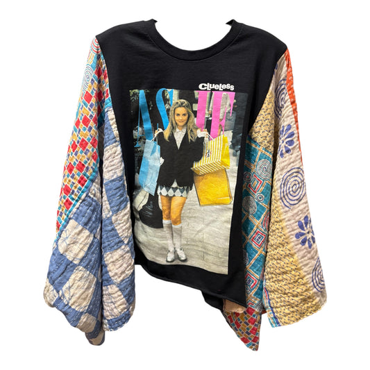 As If Upcycled Vintage Kantha Poncho Tee Fits A Size Small to XXL