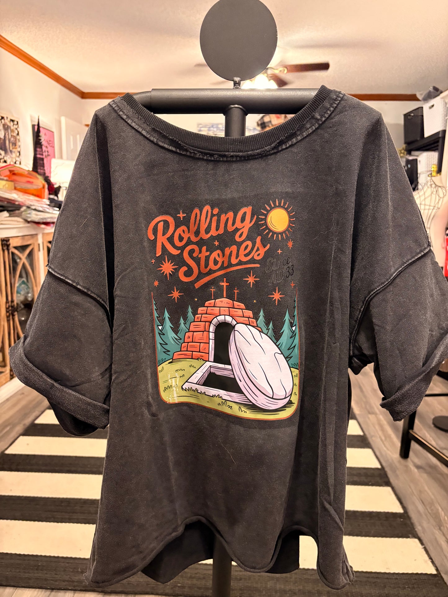 Original Stones “Junk” Tee OVERSIZED Acid Washed One Size Fits a Large to 3X