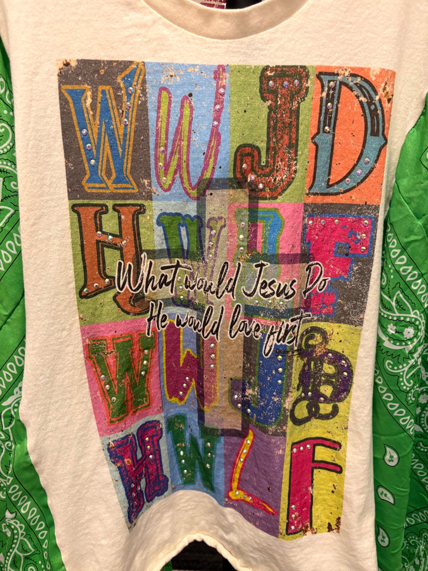 WWJD Bandana Poncho Tee Fits a Small to XXL