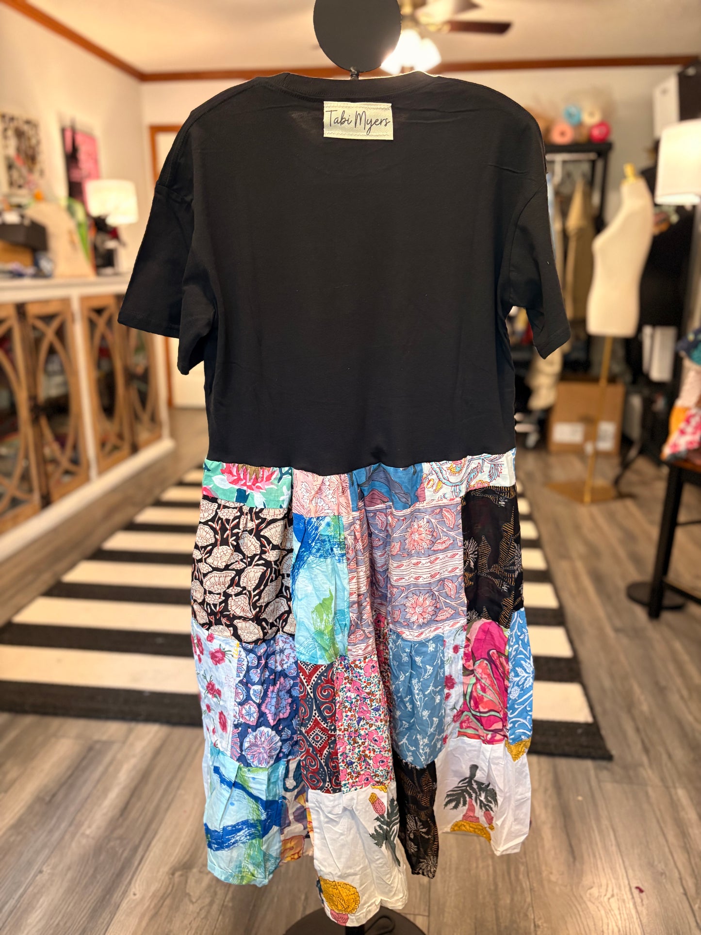 The Stones Upcycled Patchwork Dress One Size Fits a Small to XL
