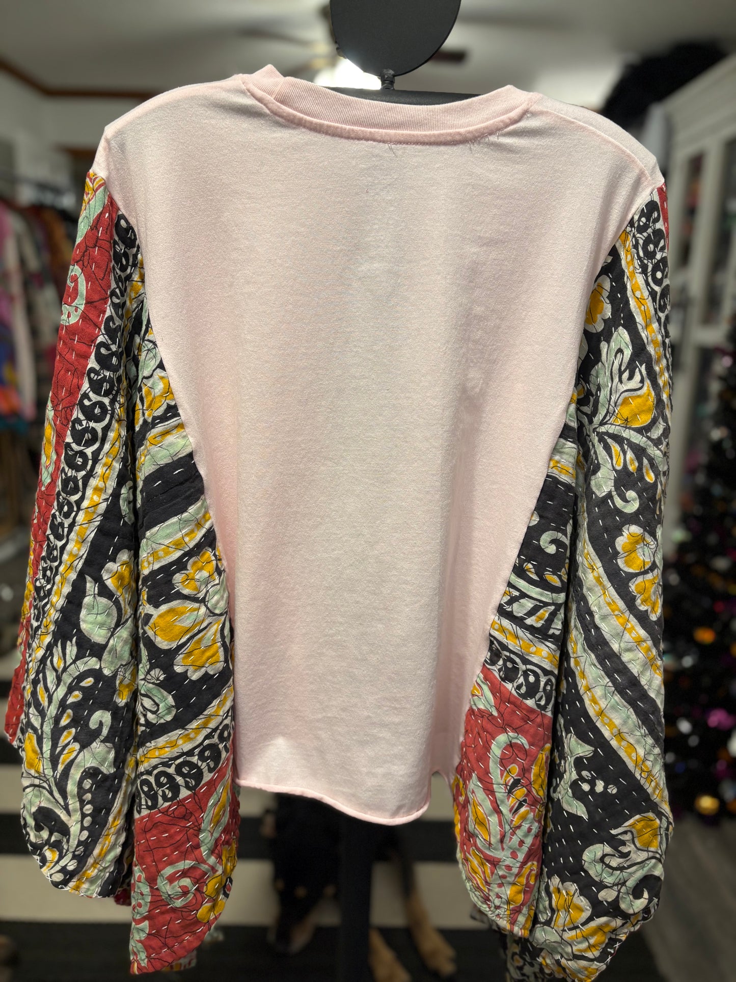 Cindy Lou and Max Vintage Kantha Quilt Poncho Tee One Size Fits a Small to Large CROPPED