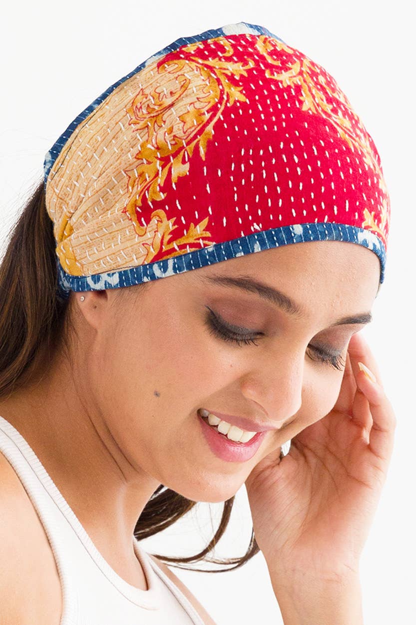 Reversible Kantha Headbands, Set of 2