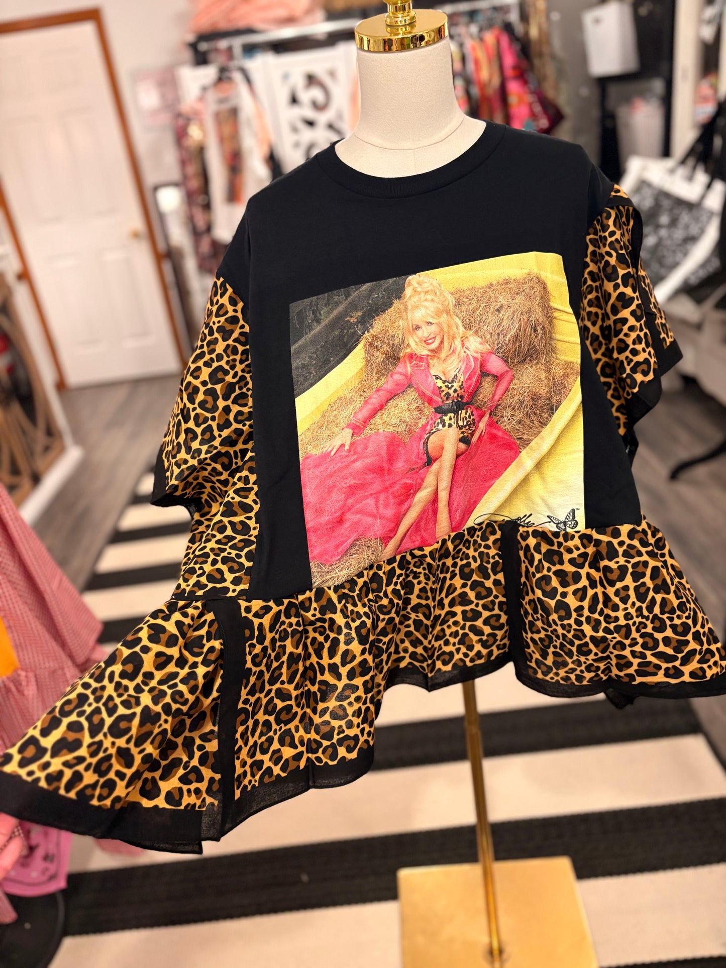 Cheetah Doll Bandana Ruffled Poncho One Size Fits a Small to 2X