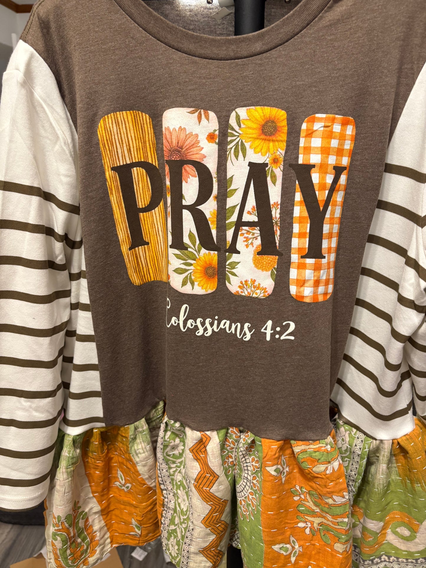 Pray Upcycled Vintage Kantha Doll Baby One Size Fits Most Size 6-16