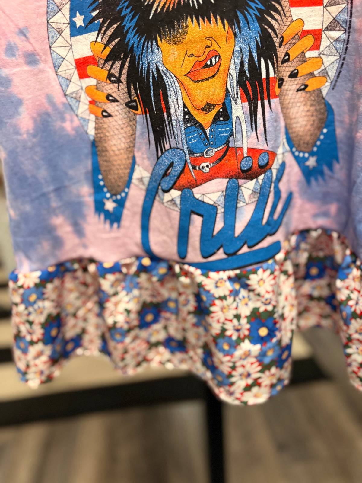 Smoking In The Boys Room Glam Upcycled Tee One Size Fits a Small to Large