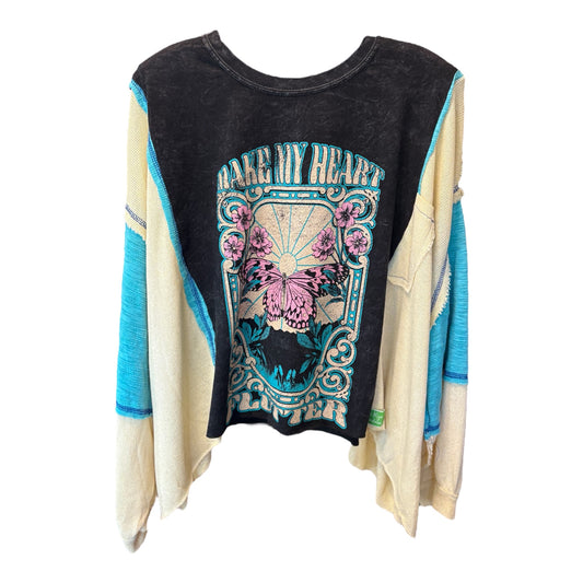 Flutter Upcycled Drop-Sleeve Tee One Size Fits a Small to XL