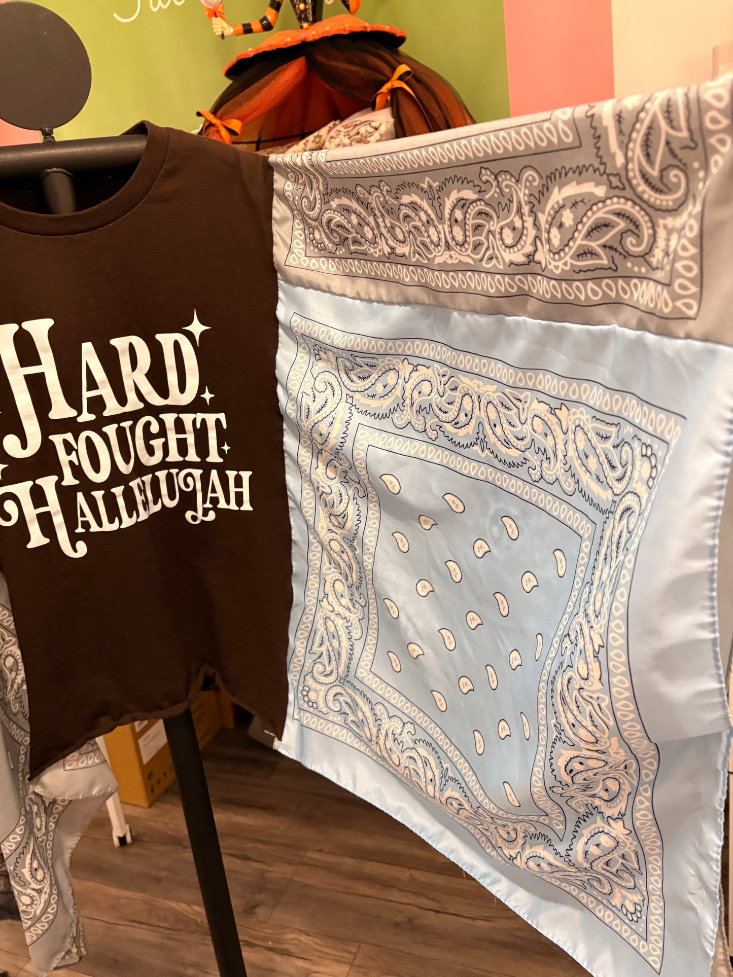 Hard Fought Hallelujah Bandana Poncho Tee Fits a Small to XL