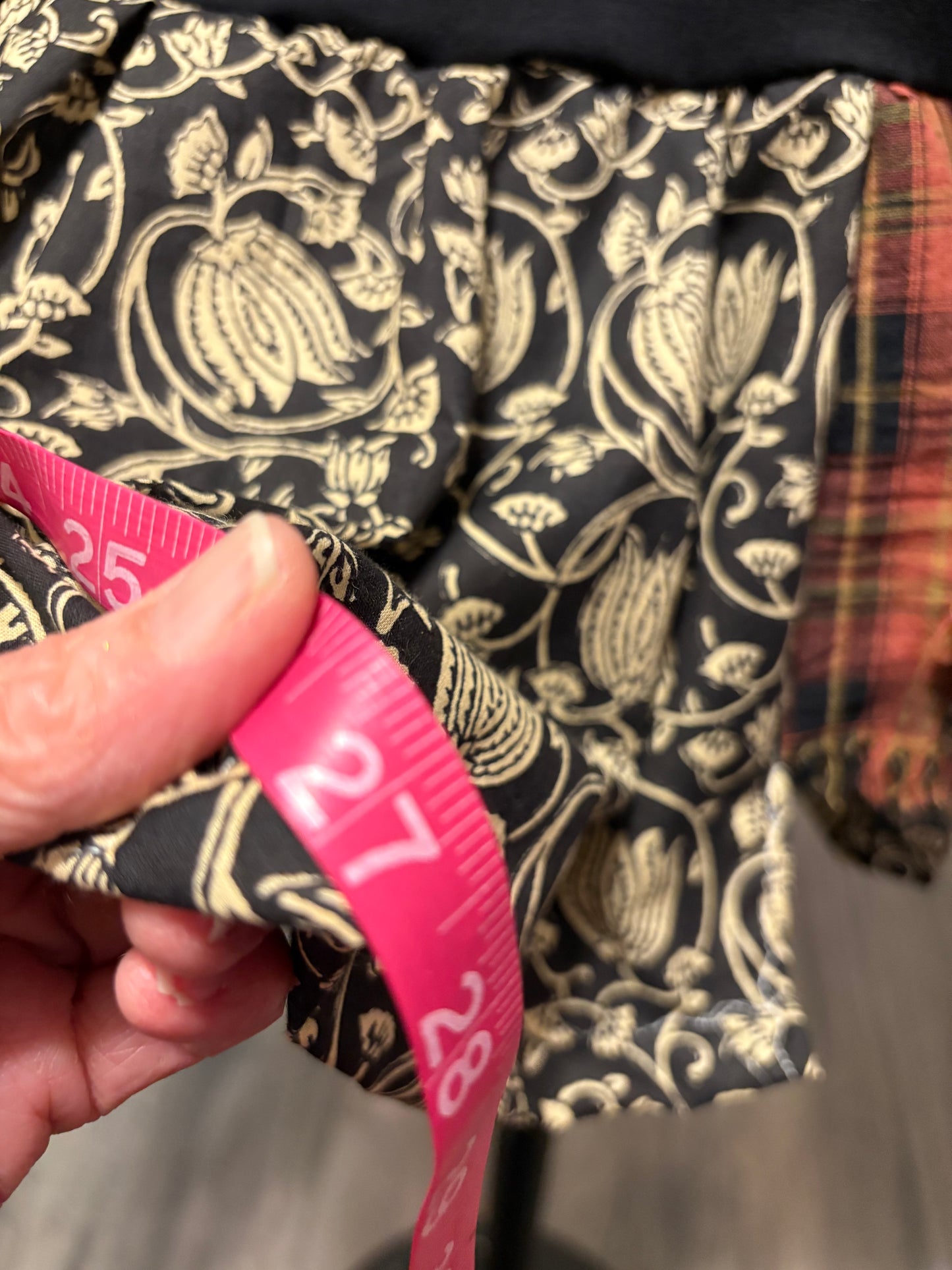 Rocky Raccoon Upcycled Drop Sleeve Flannel Ballerina Tee One Size Fits A Small to XL Oversized