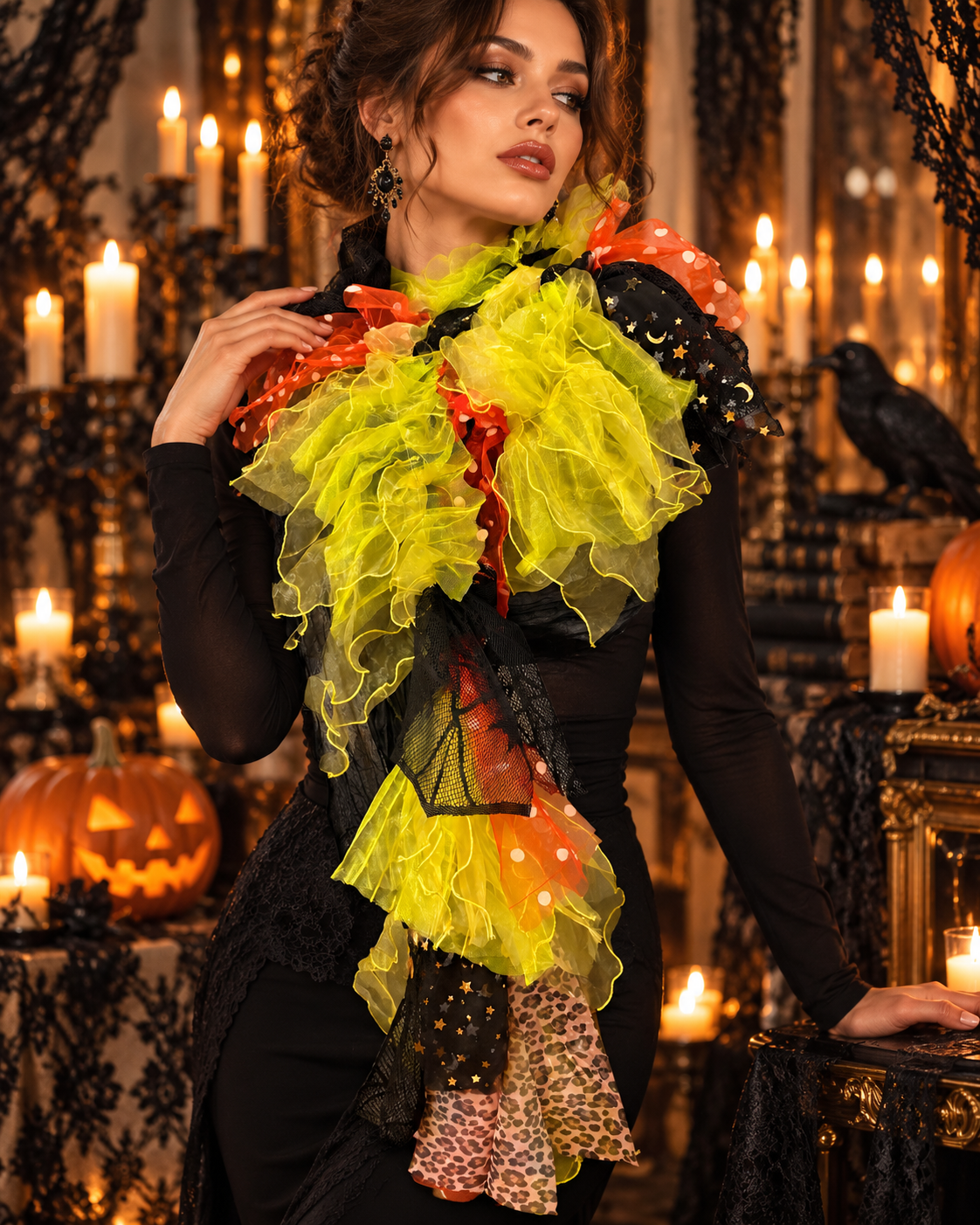 Wicked Glam Fringe Long Scarf/Boa