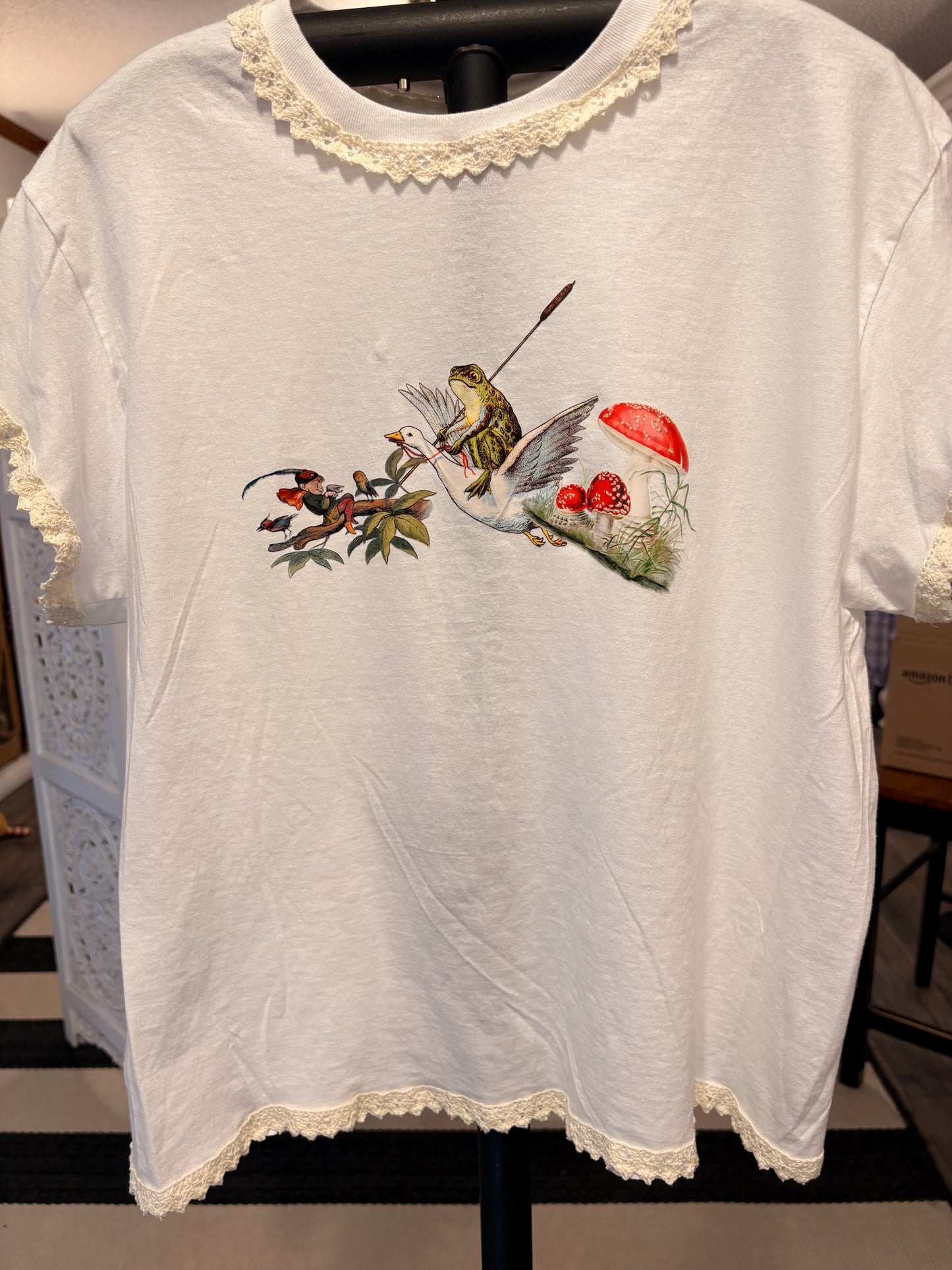 Toadstool and Gnome “Junk” Tee One Size Fits an XS to Medium