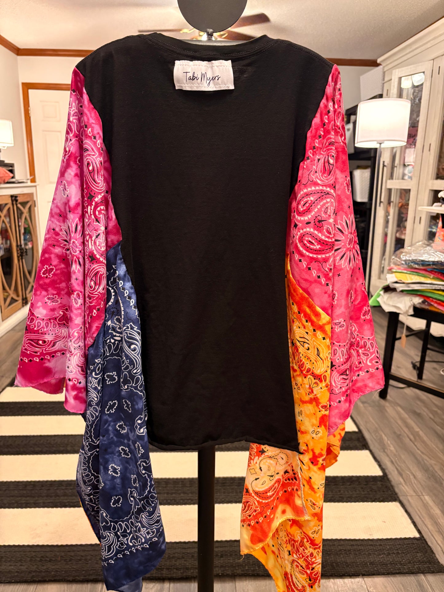 Janis Bandana Poncho Tee Fits a Small to XXL