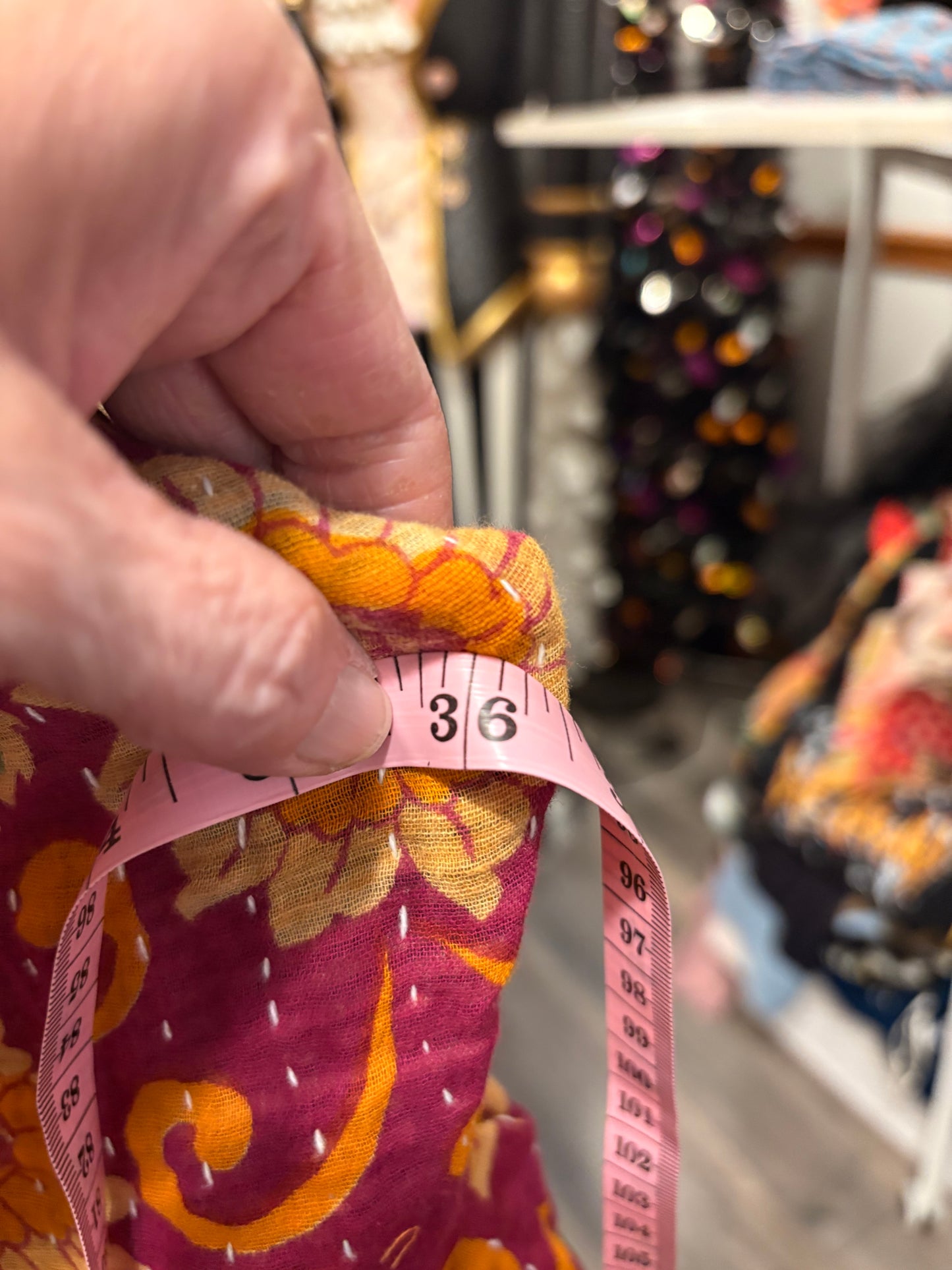 Gogh Upcycled Vintage Kantha Quilt ART Layering Top One Size Fits A Small to 3X Oversized