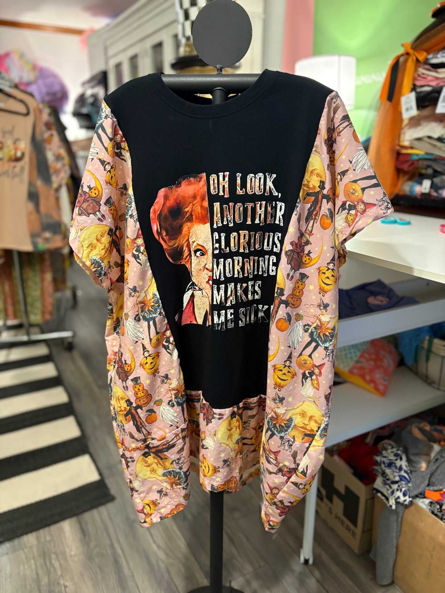 Glorious Morning Upcycled Tee Tunic Fits a Small to XXL