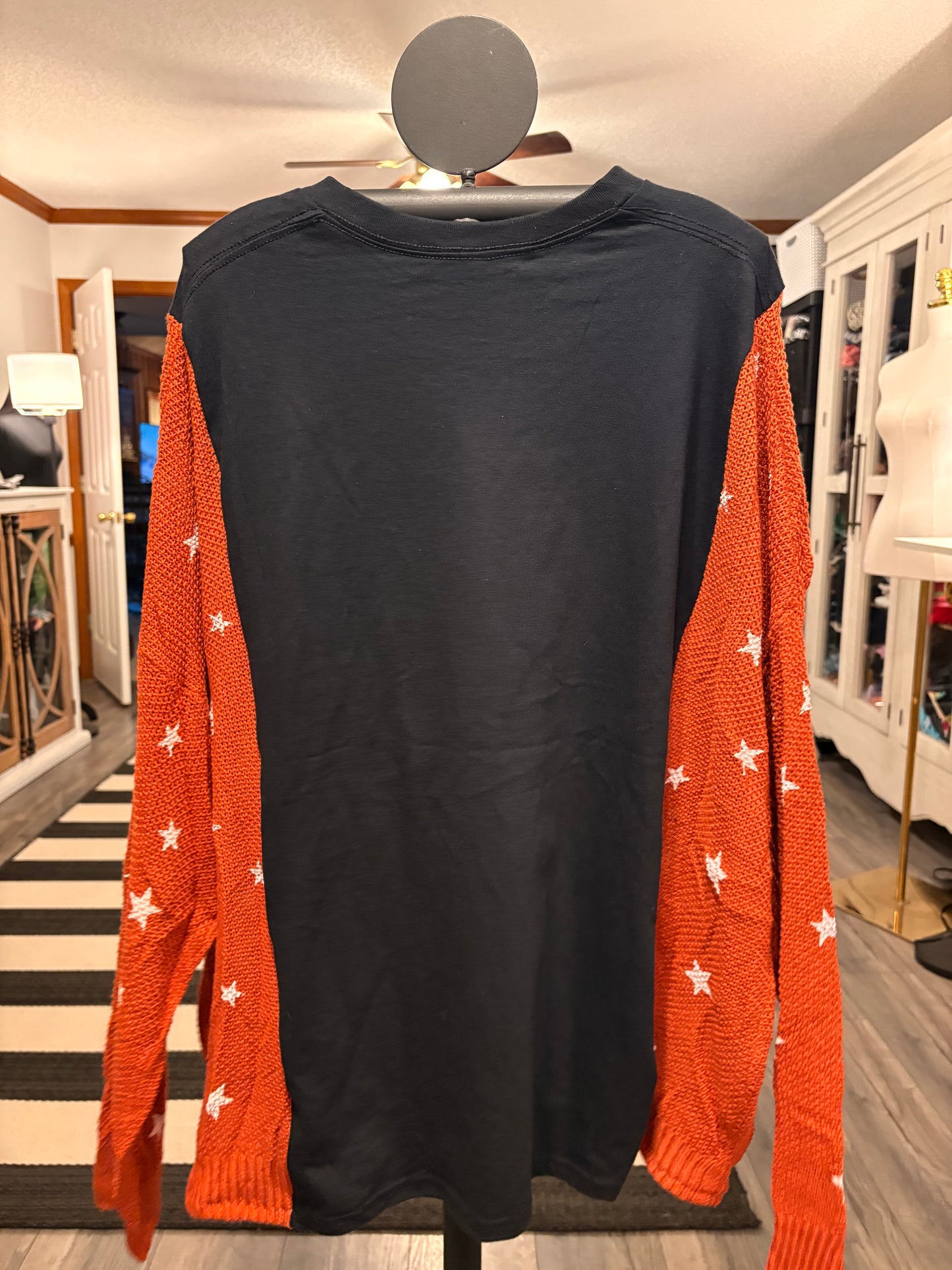 Reach for the Stars Star Sweater Tee One Size Fits a Large to 3X Oversized (rust)