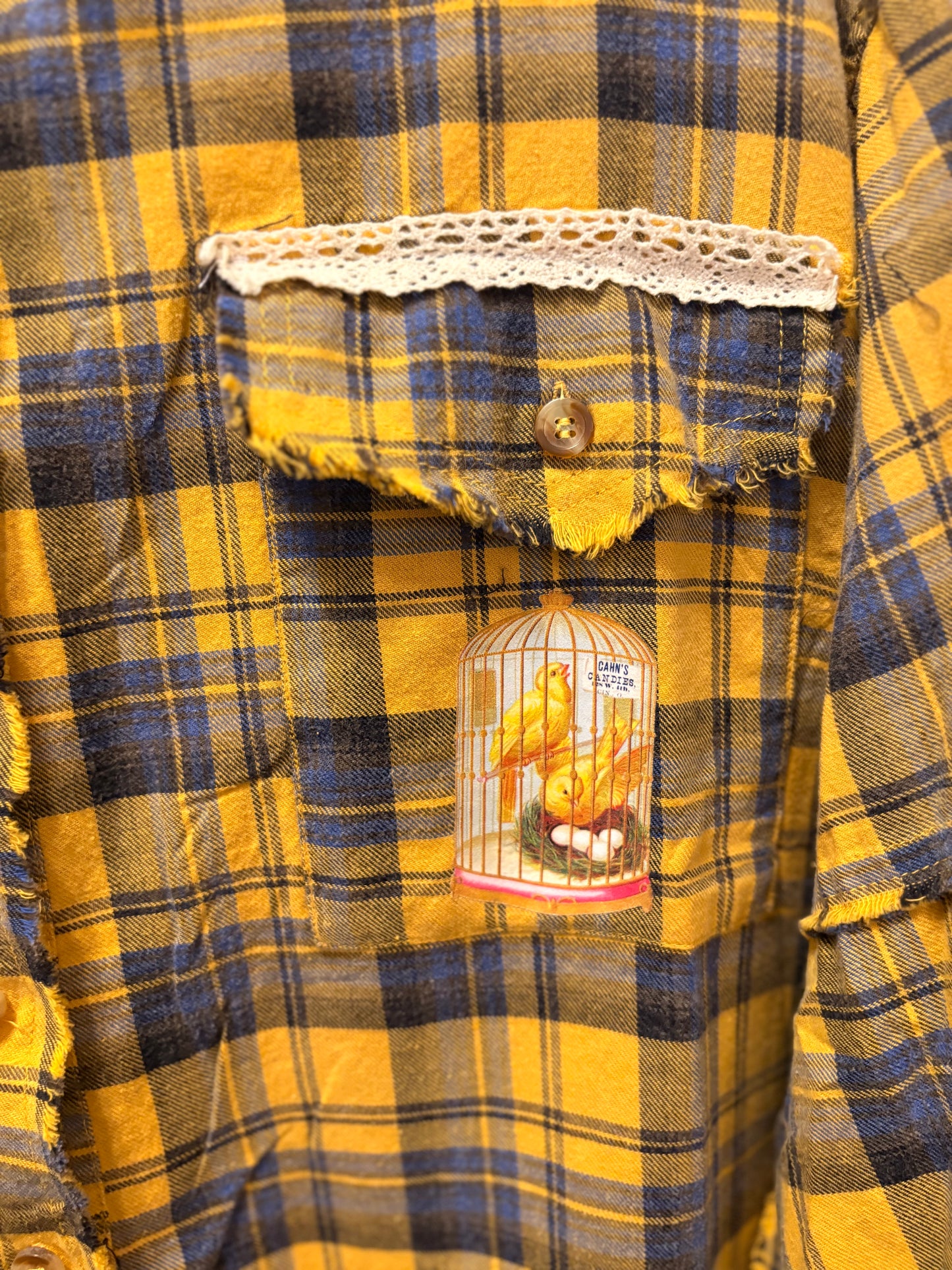 Ruffle Feathers “Junk” Flannel Very Long Length One Size Fits an XXL-3X 16-20