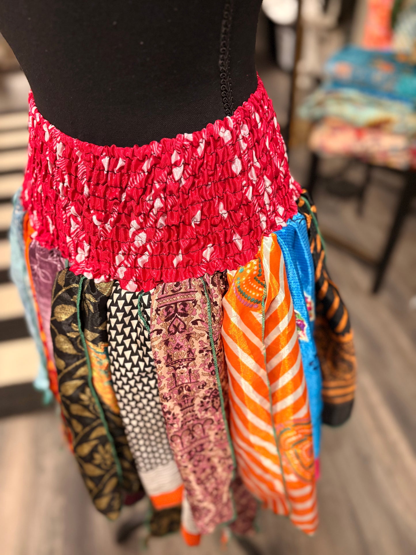 Bri Pixie Diamond Cut Printed Asymmetric Skirt One Size Fits A Size 2-18