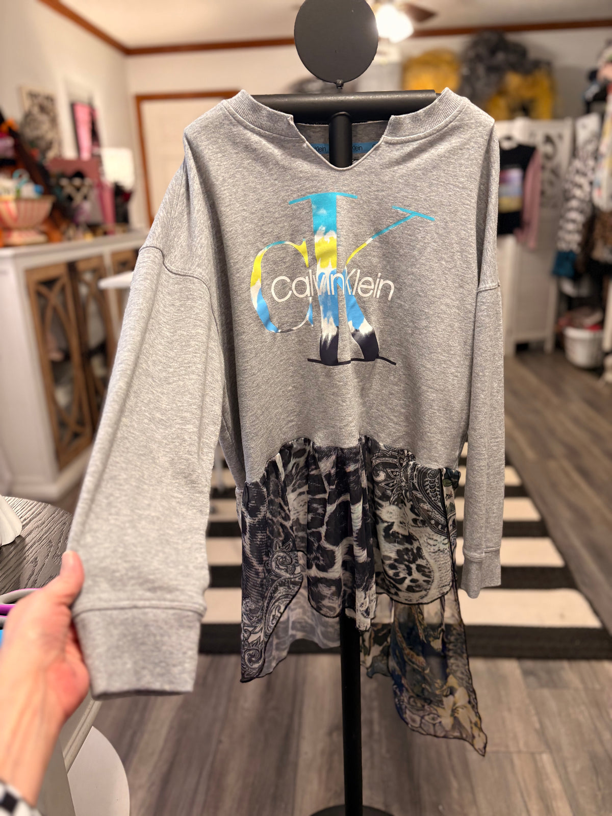 Delilah Hi/Lo Asymmetrical Sweatshirt One Size Fits a Small to XXL