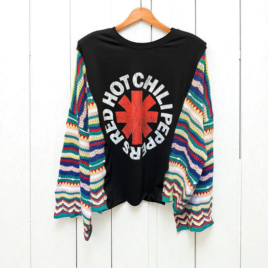 Red Hot Chili Peppers Upcycled Tee Kimono One Size Fits a Small to XXL