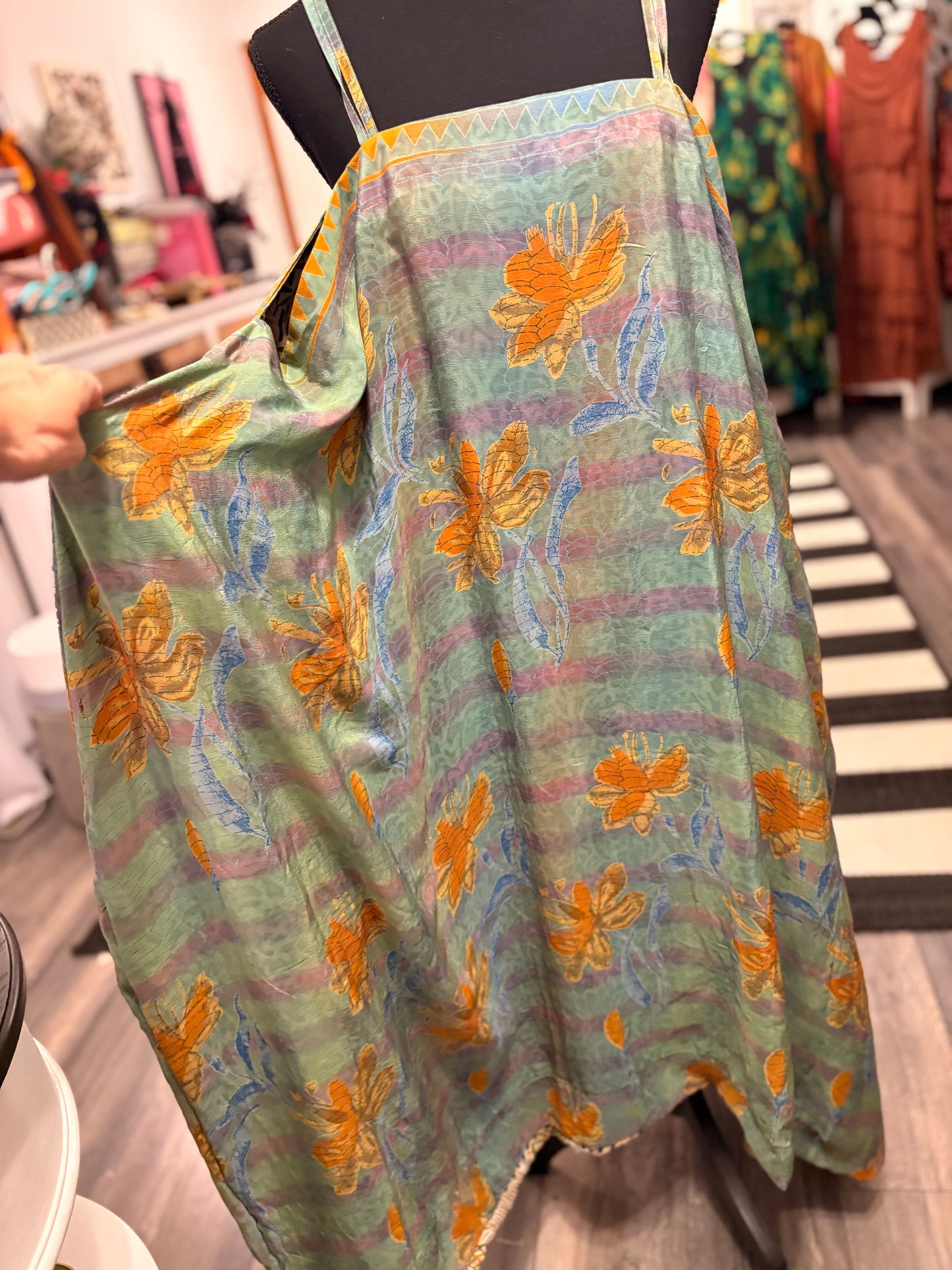 Sadie Silk Reversible Maxi Dress One Size Fits Small to 3X 2-22