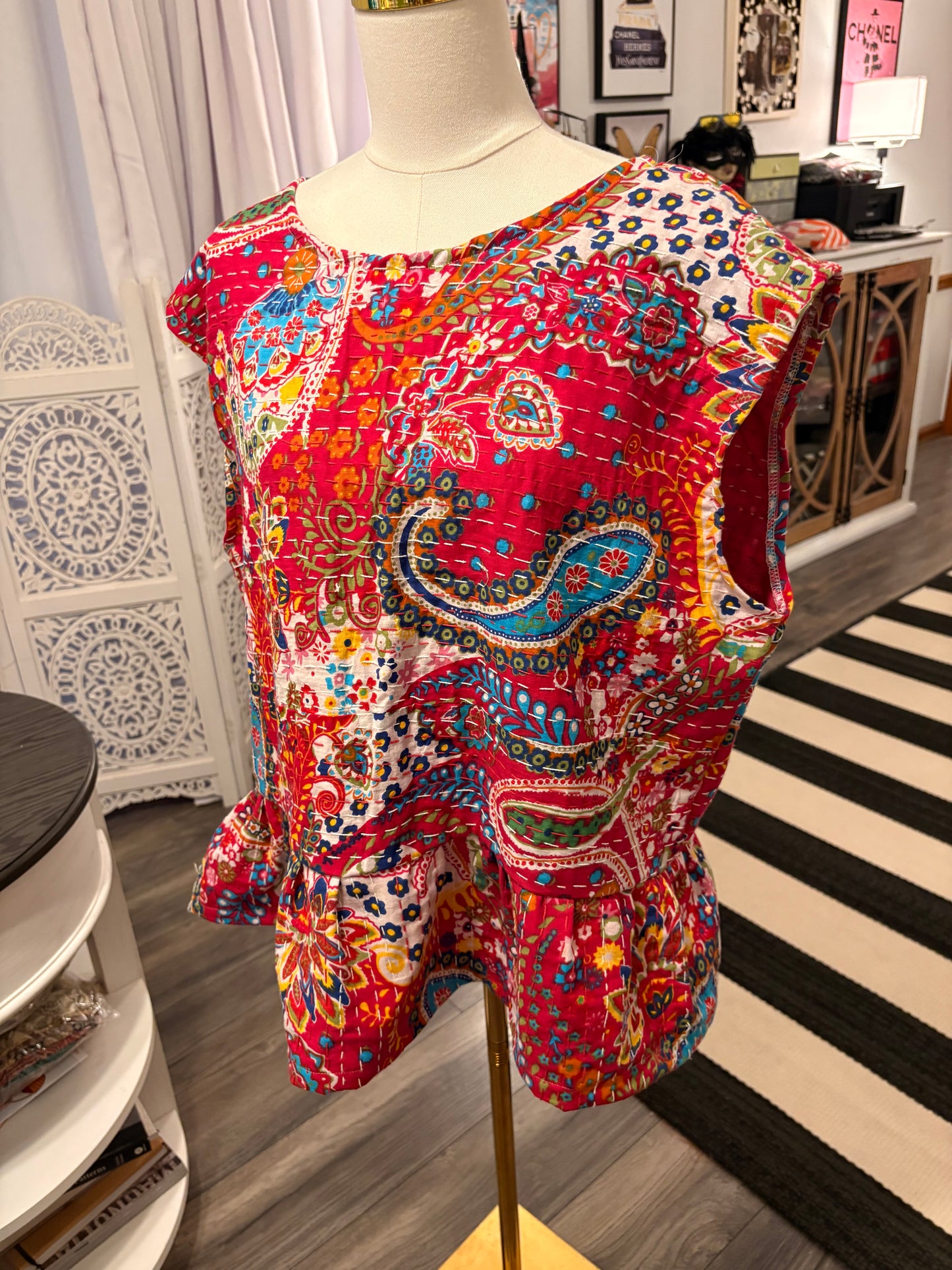Scarlett Kantha Top One Size Fits a Small to Large