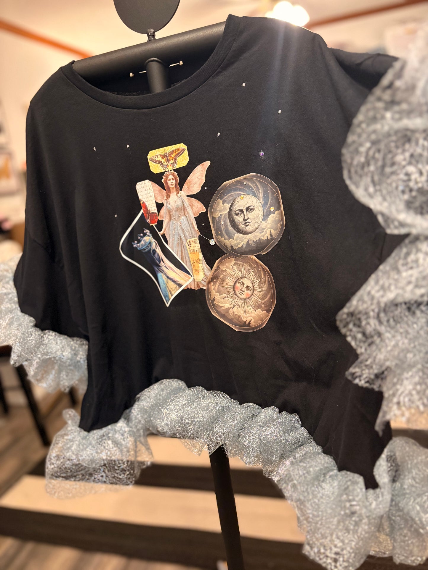 Blue Fairy Tee One Size Large to 3X Oversized Fit SHORT Length